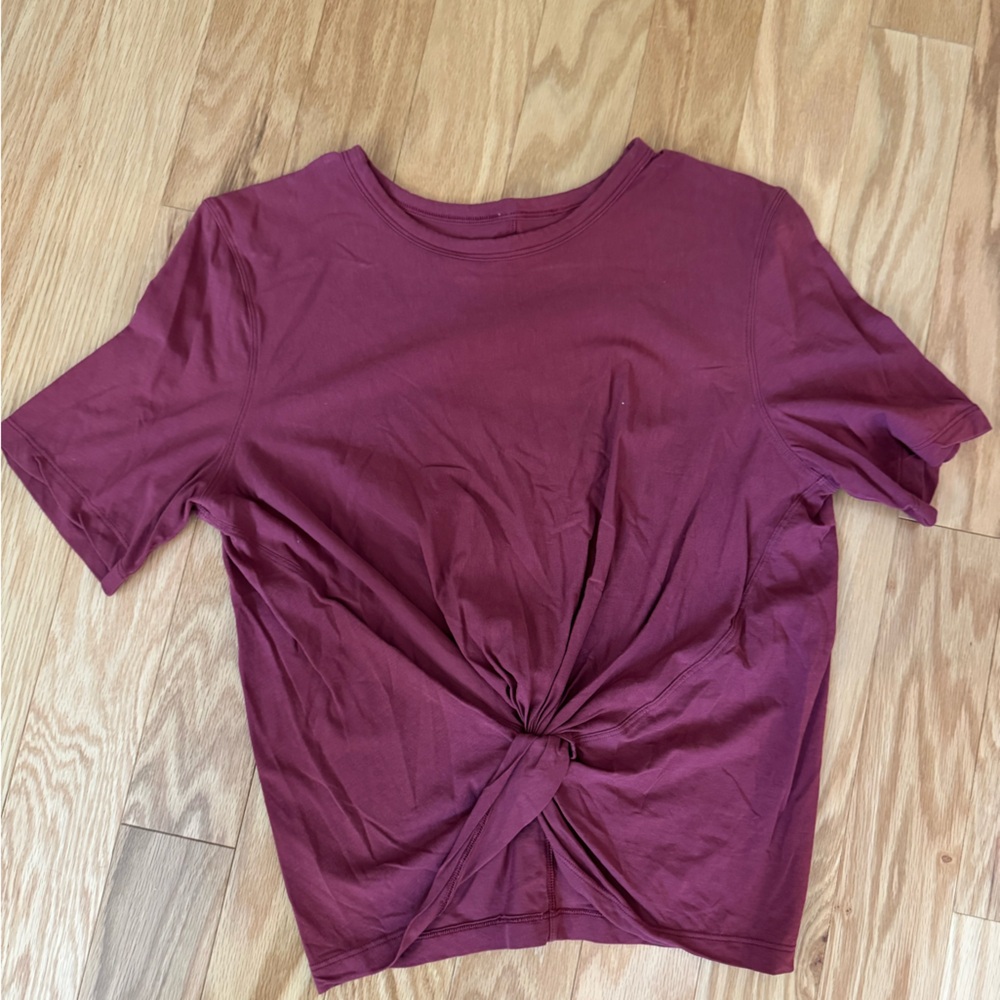 Women's Knot Front Top - Burgundy